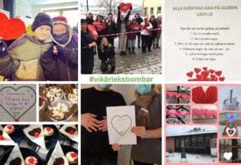 Collage från alla hjärtans dag-firande på Globen väst