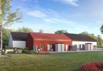 En visualisering på hur huset kommer att se ut